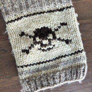 Cool Skull + Bones Chunky Dog Sweater Cowichan Style